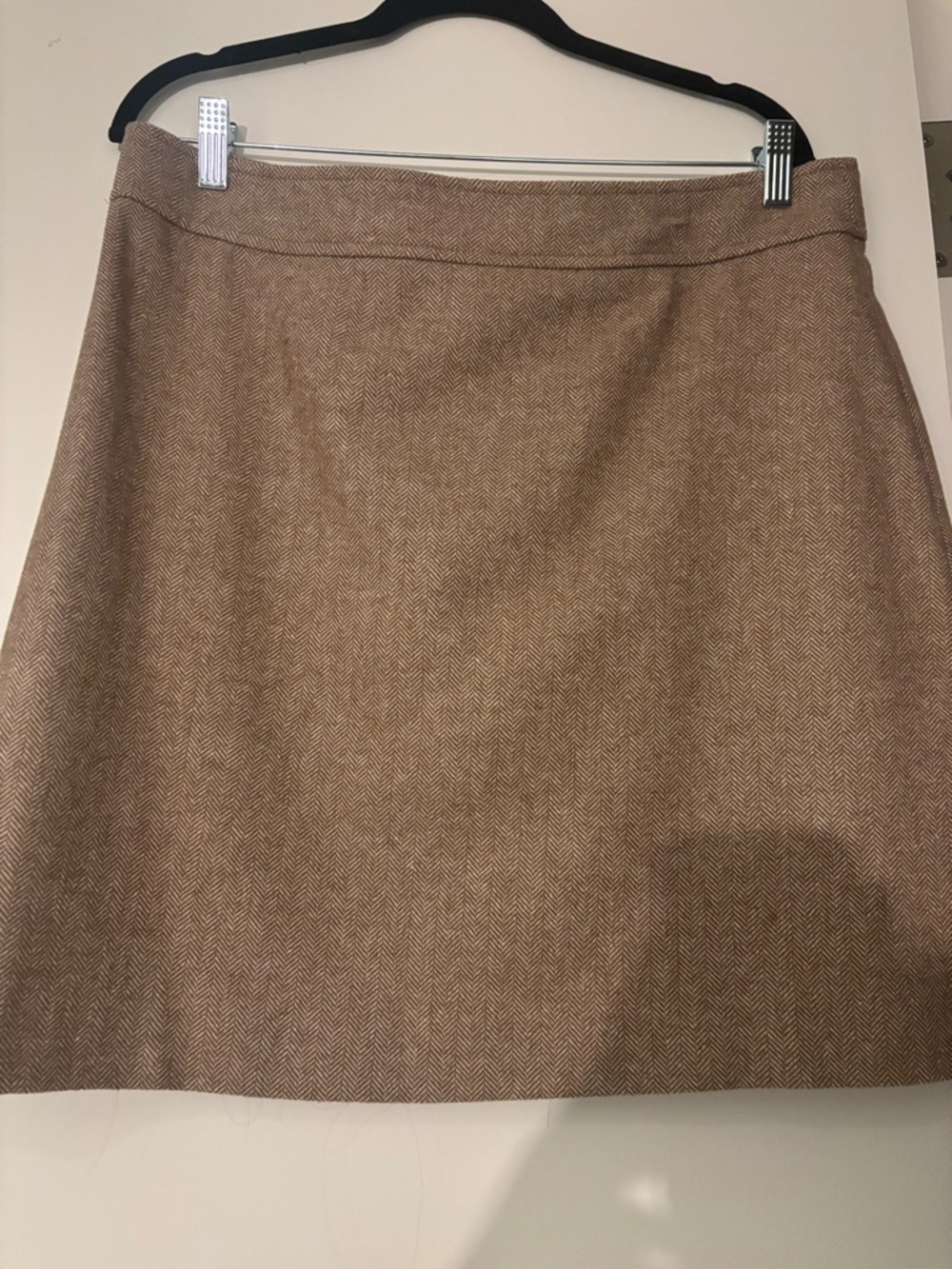 J. Crew Tan Herringbone A-Line Skirt